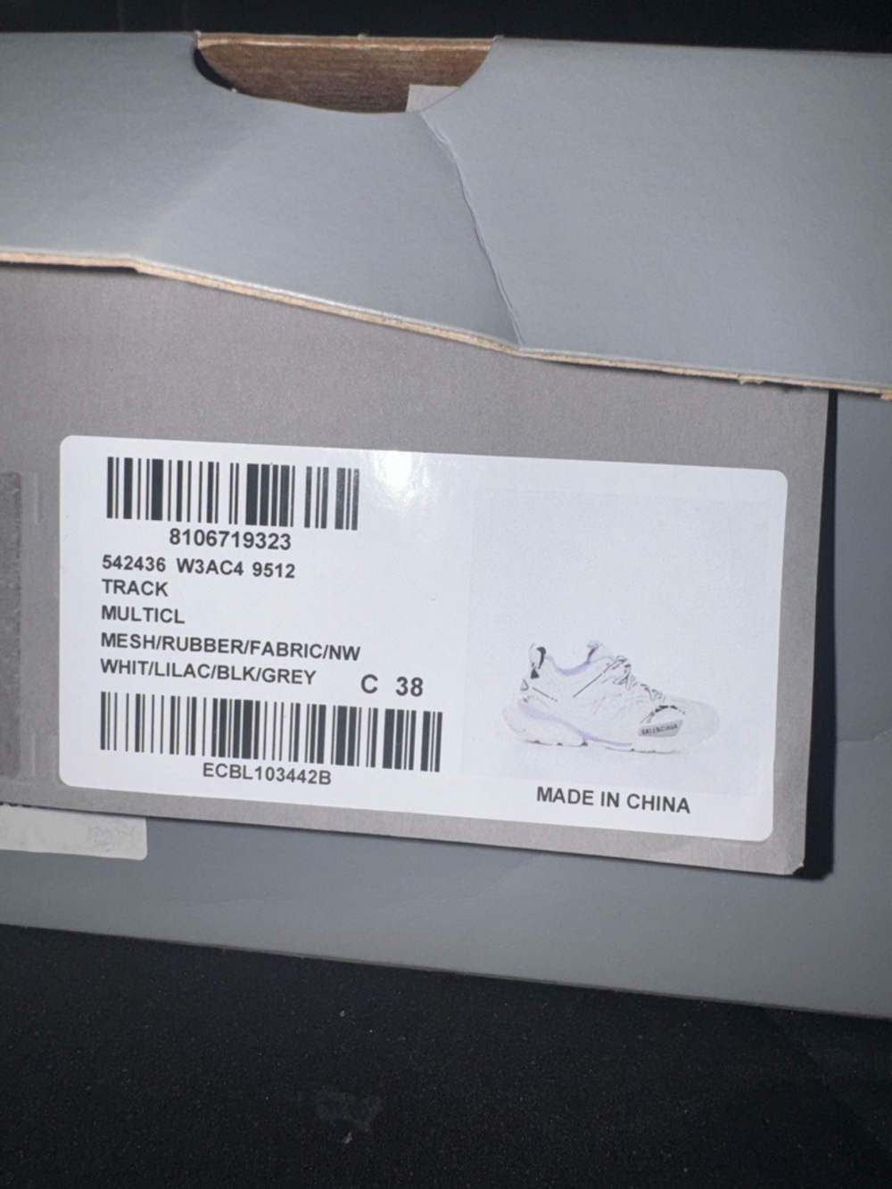 Balenciaga White and Lavender Women's Sneaker - Picture 7 of 7